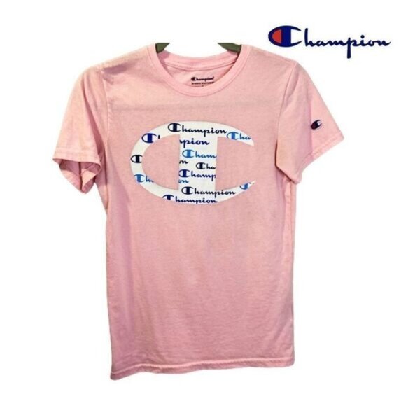 Champion Girls C Logo‎ With Script Authentic Athleticwear T-Shirt - Picture 1 of 6